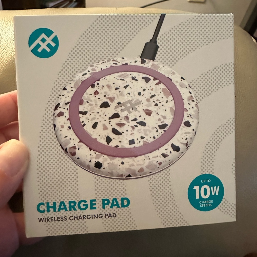Wireless Charging Pad with Terrazzo Design